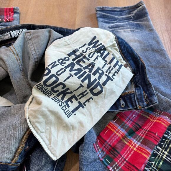 New Billionaire Boys Club 42x33 Slim BB Clubhouse Stretch Button‎ Fly Jeans - Picture 14 of 15